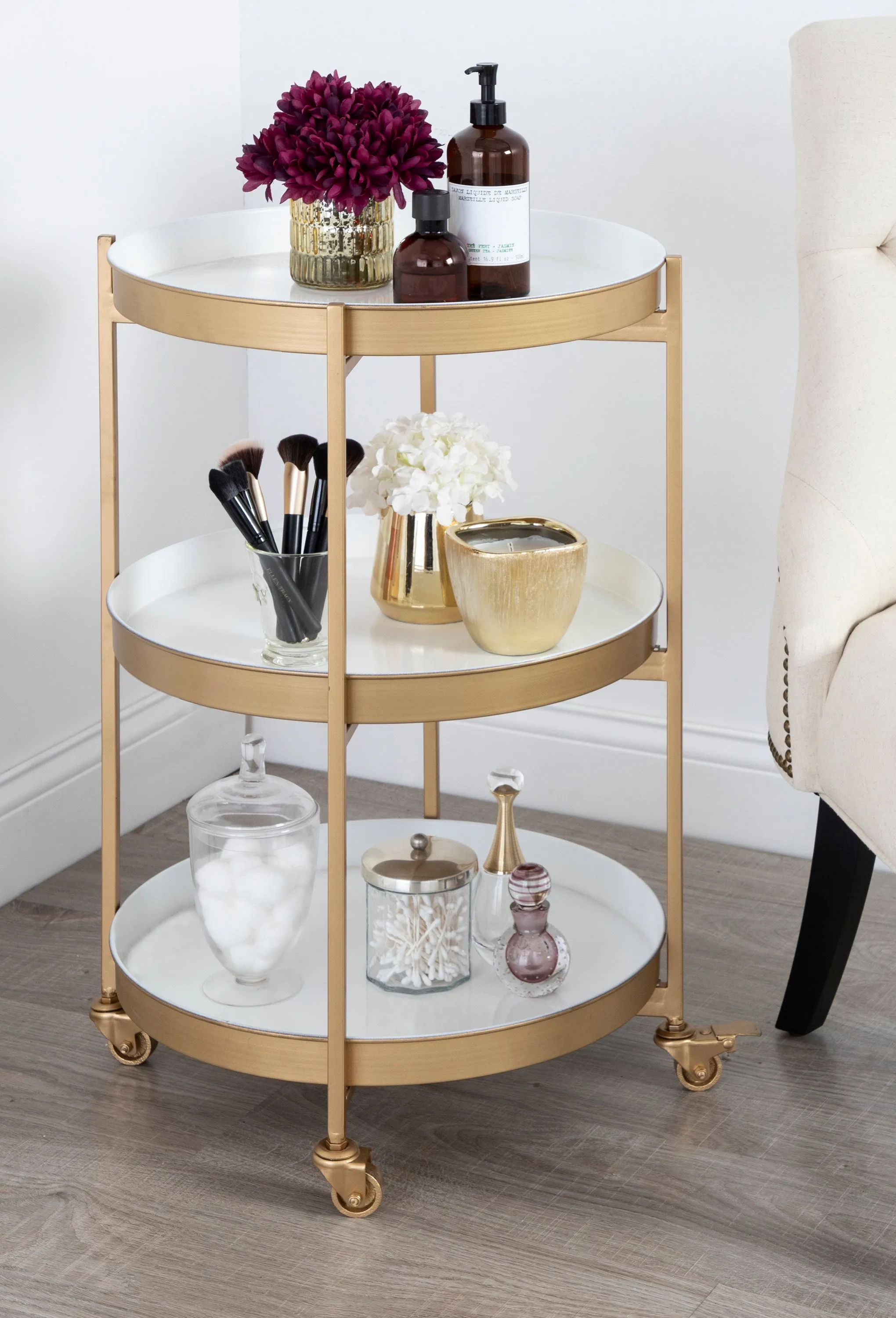 Celia Round Metal Bar Cart