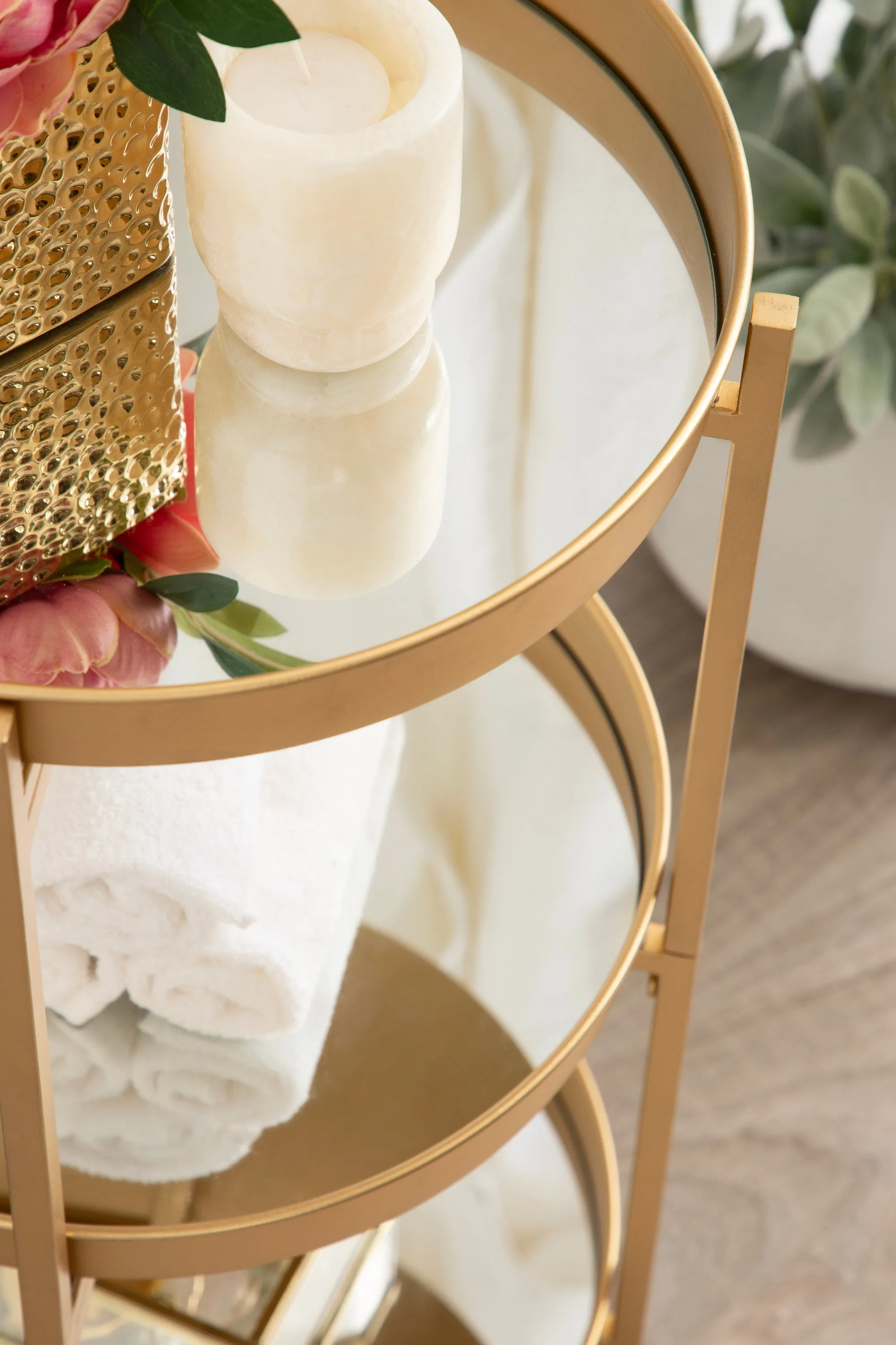 Celia Round Metal Bar Cart