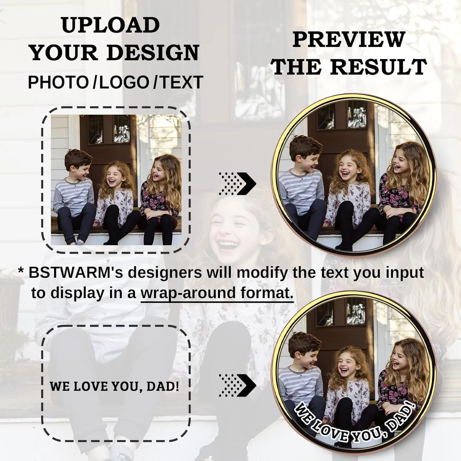 Custom Golf Ball Markers with Magnetic Hat Clip - Personalized Ball Marker Hat Clip with 1" Diameter Ball Marker Customized with Your Photo Logo Text Name