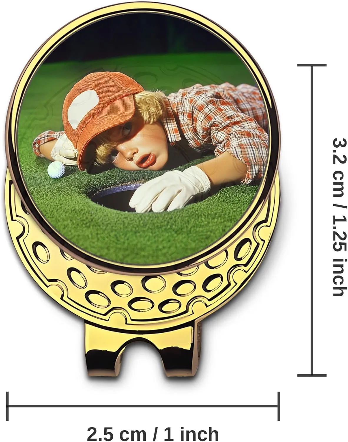 Custom Golf Ball Markers with Magnetic Hat Clip - Personalized Ball Marker Hat Clip with 1" Diameter Ball Marker Customized with Your Photo Logo Text Name