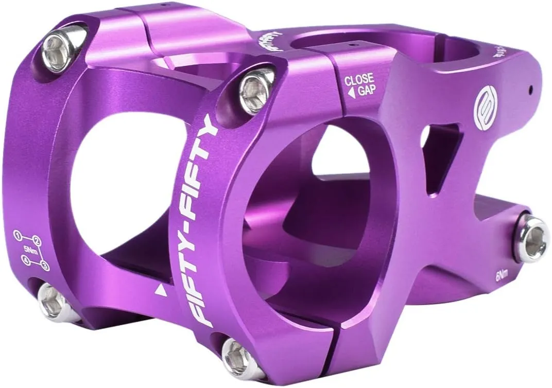 FIFTY-FIFTY Aluminum Alloy Mountain Bike Stem for 1-1/8 Steer Tube 31.8mm Handlebar, Short Handlebar Stem for All Mountain, MTB, Downhill, Freeride