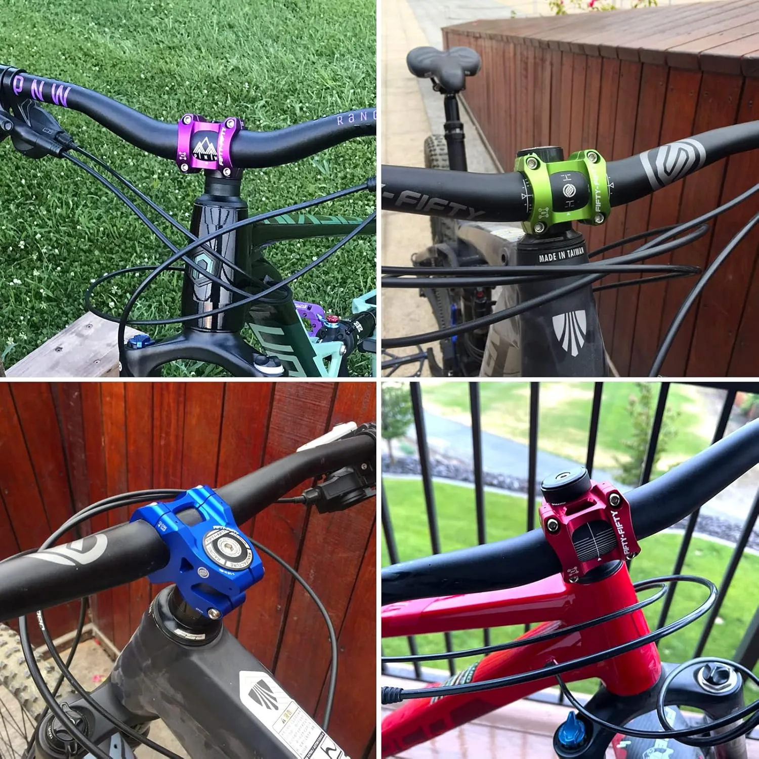 FIFTY-FIFTY Aluminum Alloy Mountain Bike Stem for 1-1/8 Steer Tube 31.8mm Handlebar, Short Handlebar Stem for All Mountain, MTB, Downhill, Freeride