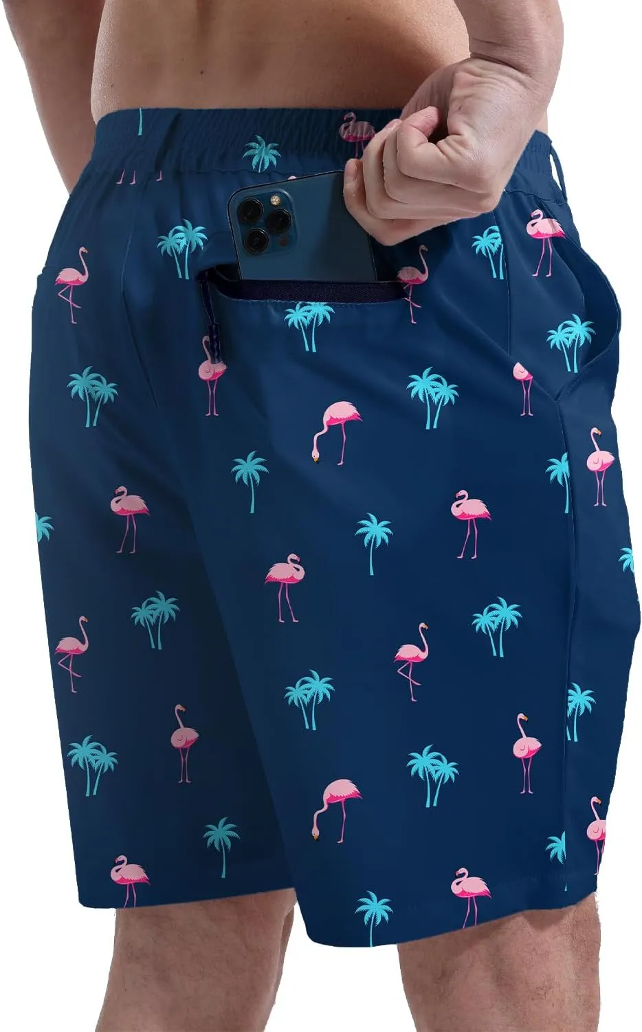 Flamingo Mens Golf Shorts 7 inch Inseam Golf Shorts for Men Shorts with Zipper Pockets Dress Shorts