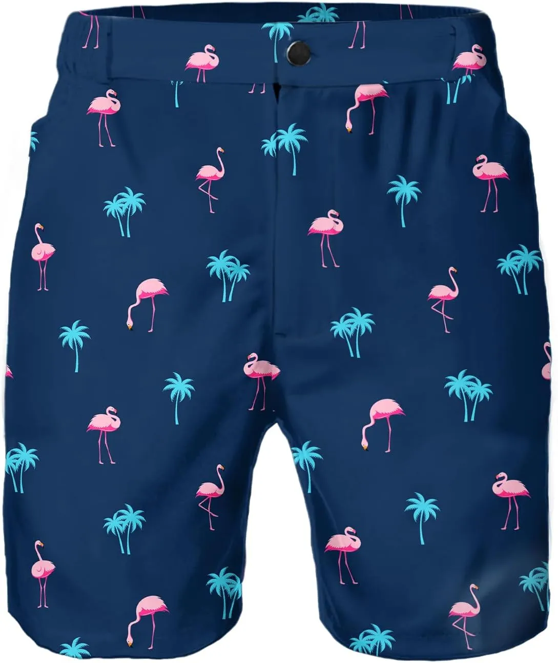Flamingo Mens Golf Shorts 7 inch Inseam Golf Shorts for Men Shorts with Zipper Pockets Dress Shorts