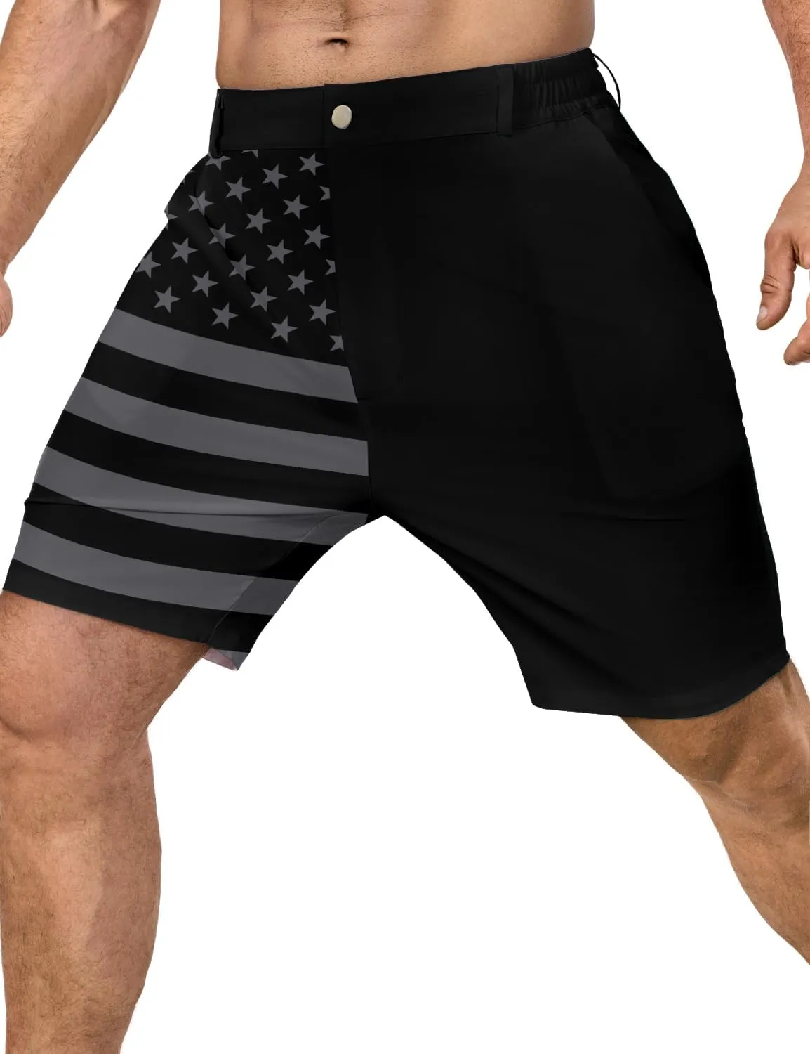 Flamingo Mens Golf Shorts 7 inch Inseam Golf Shorts for Men Shorts with Zipper Pockets Dress Shorts