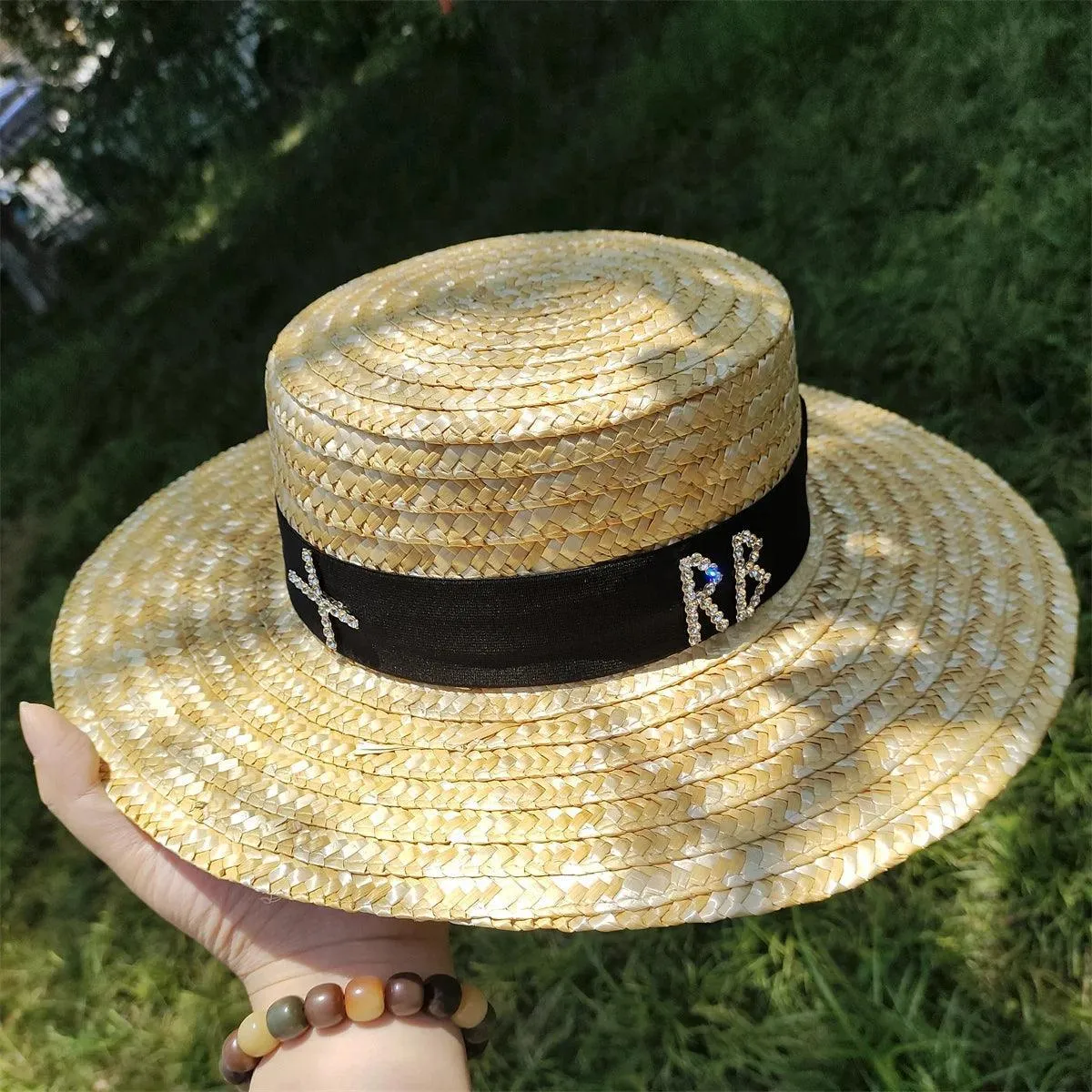 Flat Wide Brim Straw Beach Hat