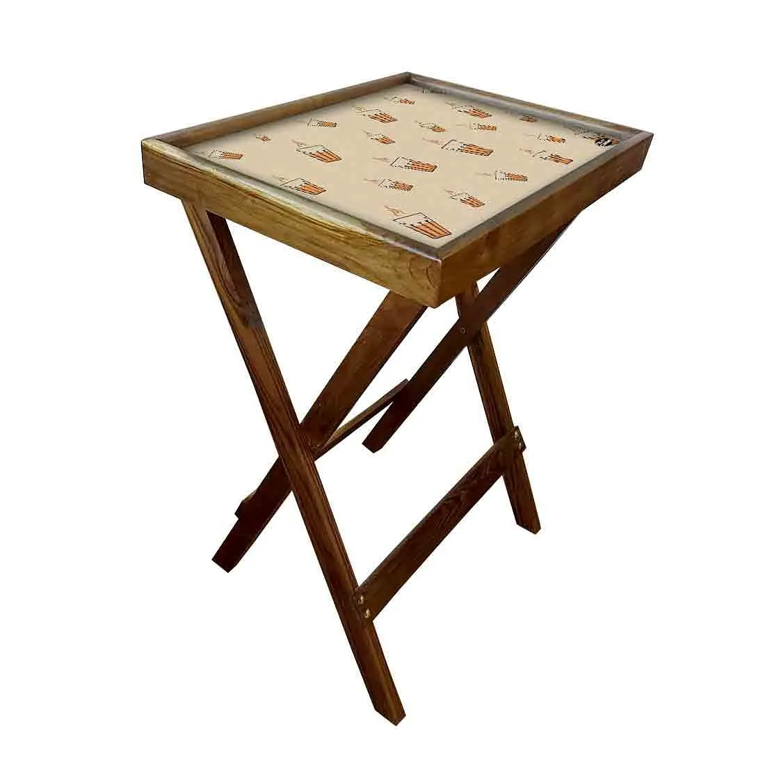 Foldable Side Table for TV Tray Tables Living Room - Tea