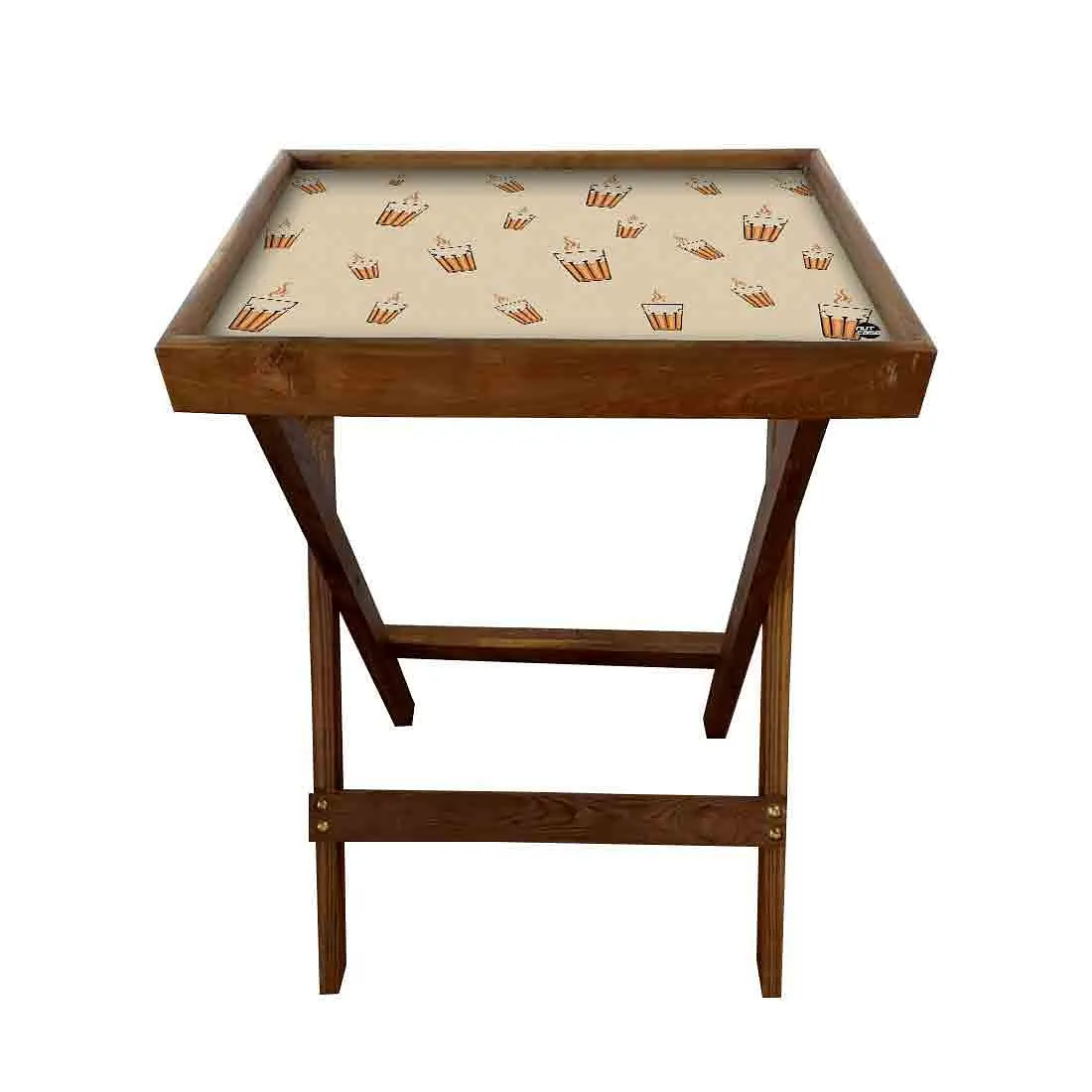 Foldable Side Table for TV Tray Tables Living Room - Tea