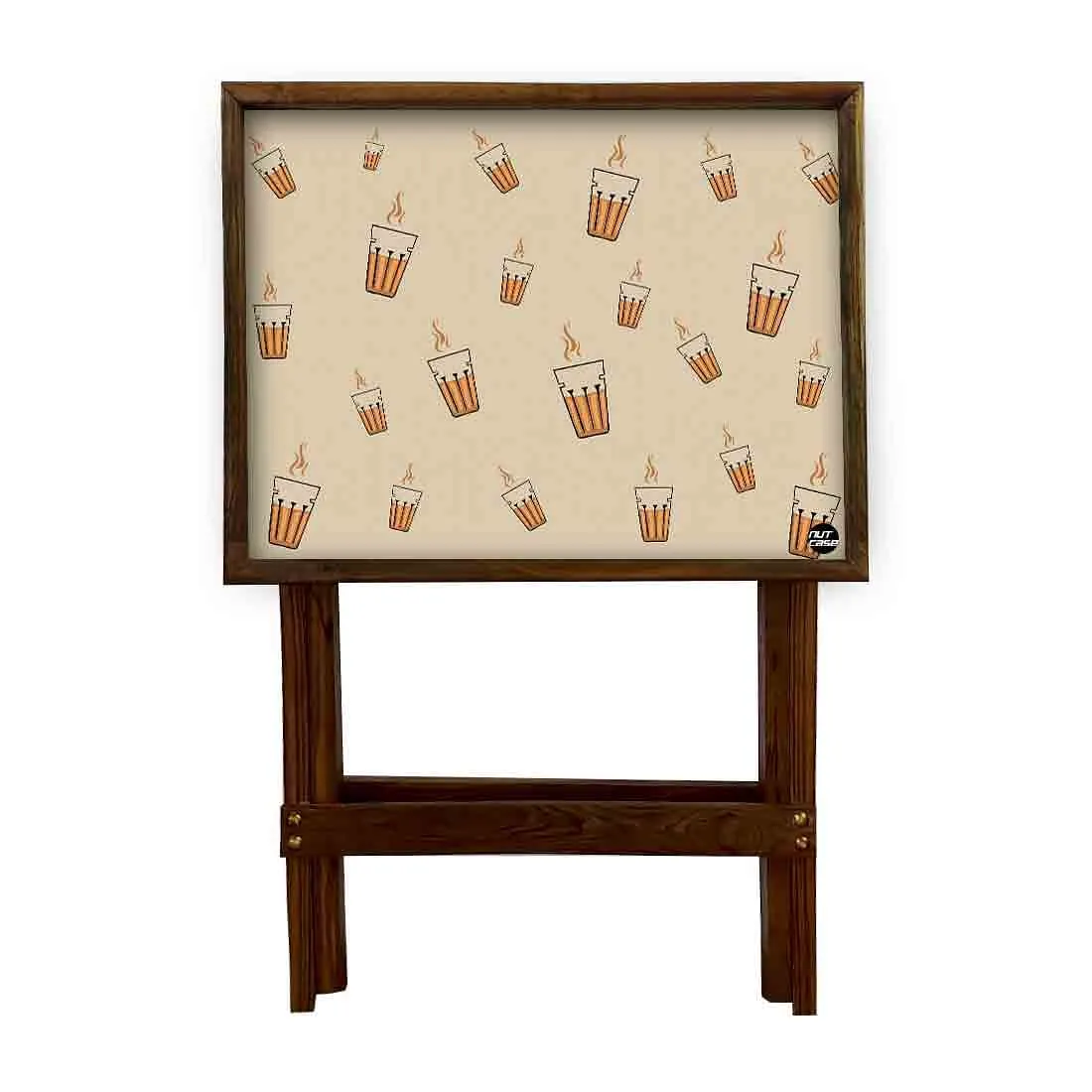 Foldable Side Table for TV Tray Tables Living Room - Tea