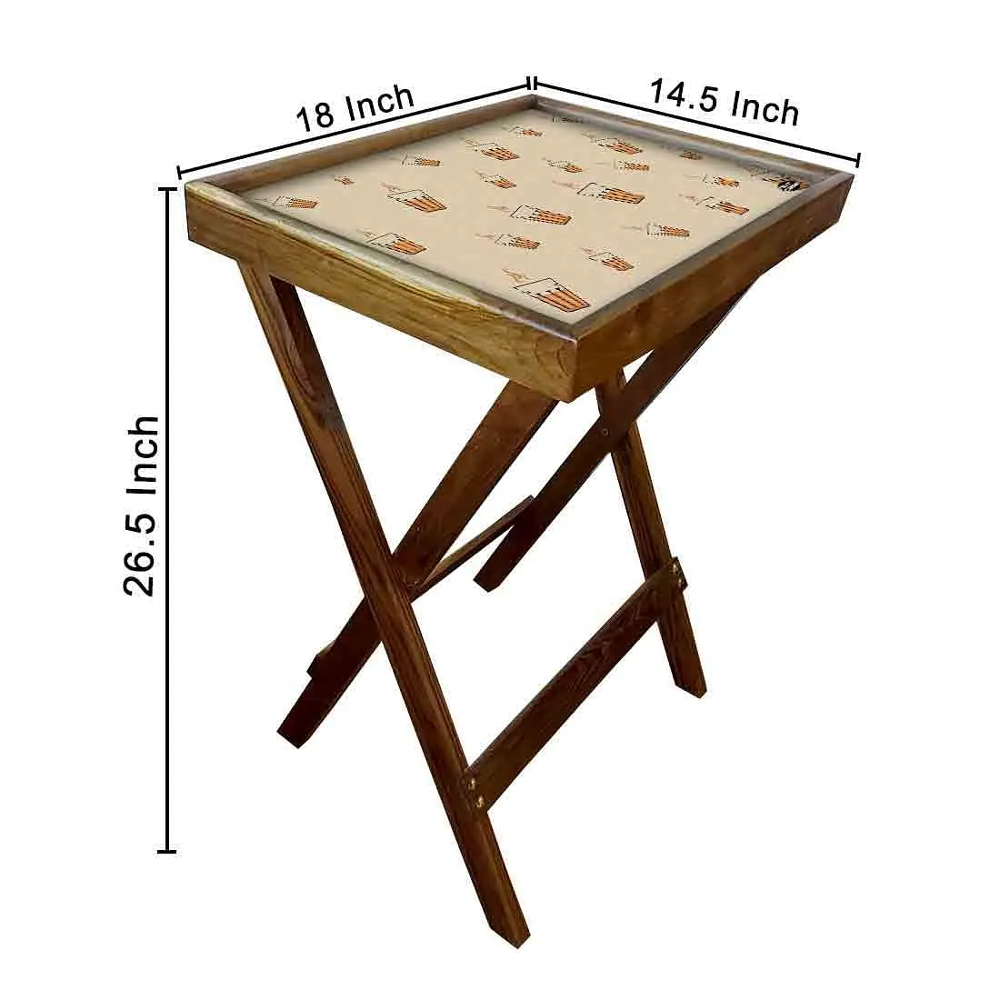Foldable Side Table for TV Tray Tables Living Room - Tea