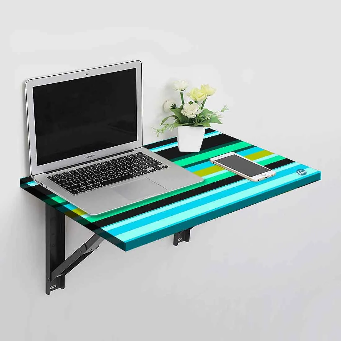 Foldable Study Table Wall Mounted - Neon Lines