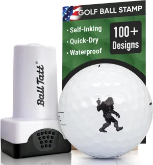Golf Ball Stamp - Self-Inking Marker - Quick-Dry Permanent Marking Tool, No Leaks or Refills, Reusable & Waterproof Golfing Stamper - Ideal Gift for Golfers, Dads, (Bigfoot Edition).