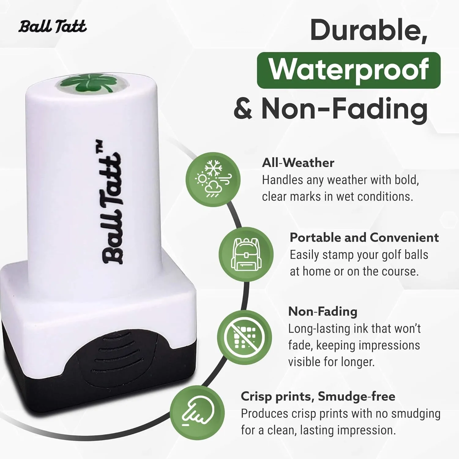 Golf Ball Stamp - Self-Inking Marker - Quick-Dry Permanent Marking Tool, No Leaks or Refills, Reusable & Waterproof Golfing Stamper - Ideal Gift for Golfers, Dads, (Bigfoot Edition).