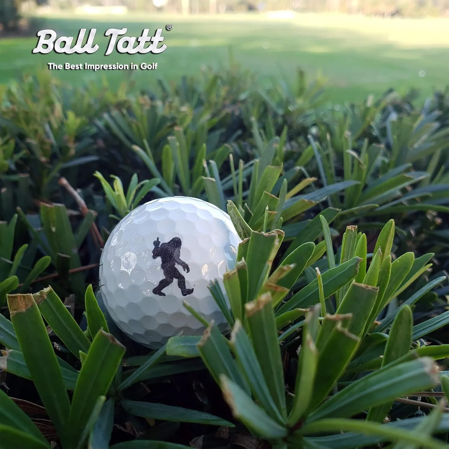 Golf Ball Stamp - Self-Inking Marker - Quick-Dry Permanent Marking Tool, No Leaks or Refills, Reusable & Waterproof Golfing Stamper - Ideal Gift for Golfers, Dads, (Bigfoot Edition).