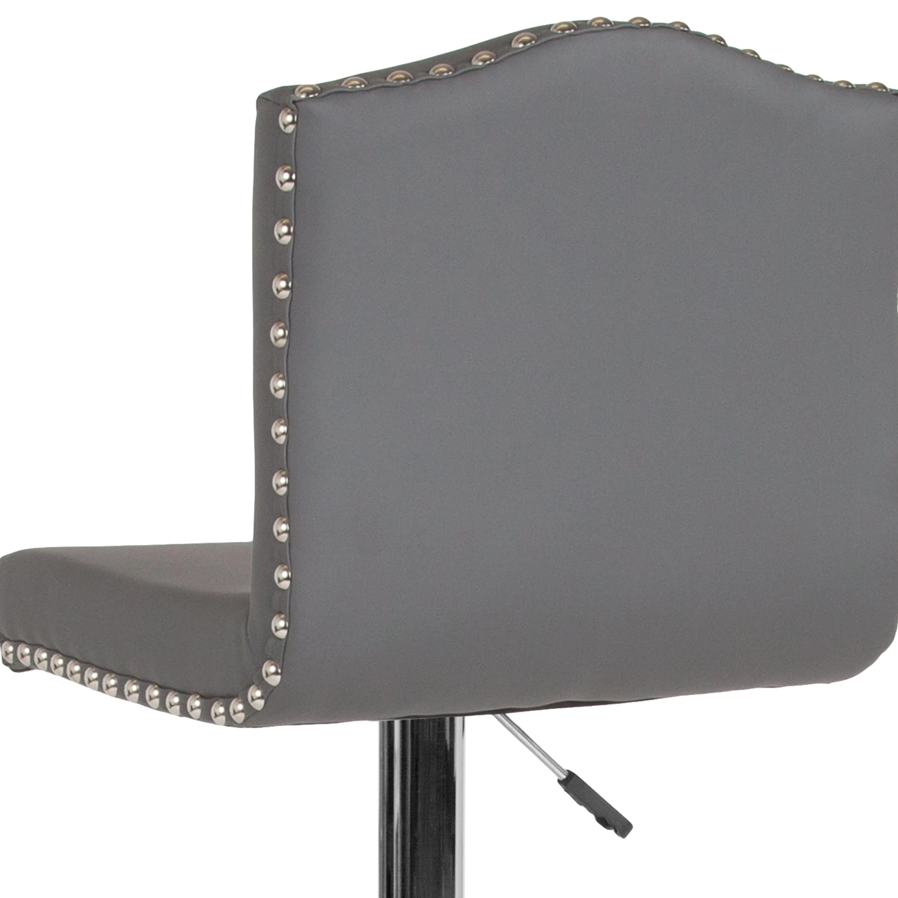 Gray Leather Barstool DS-8111-GRY-GG