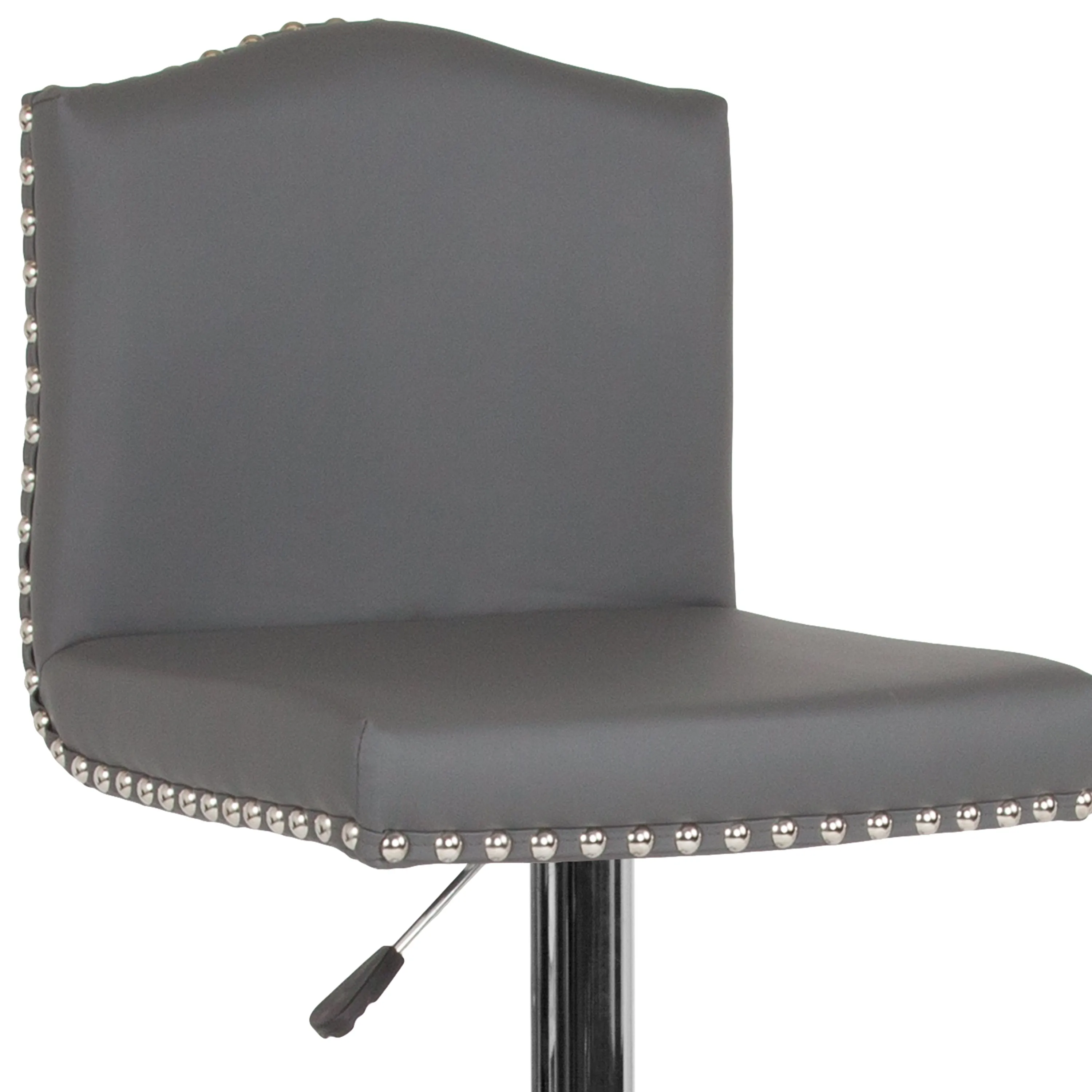 Gray Leather Barstool DS-8111-GRY-GG