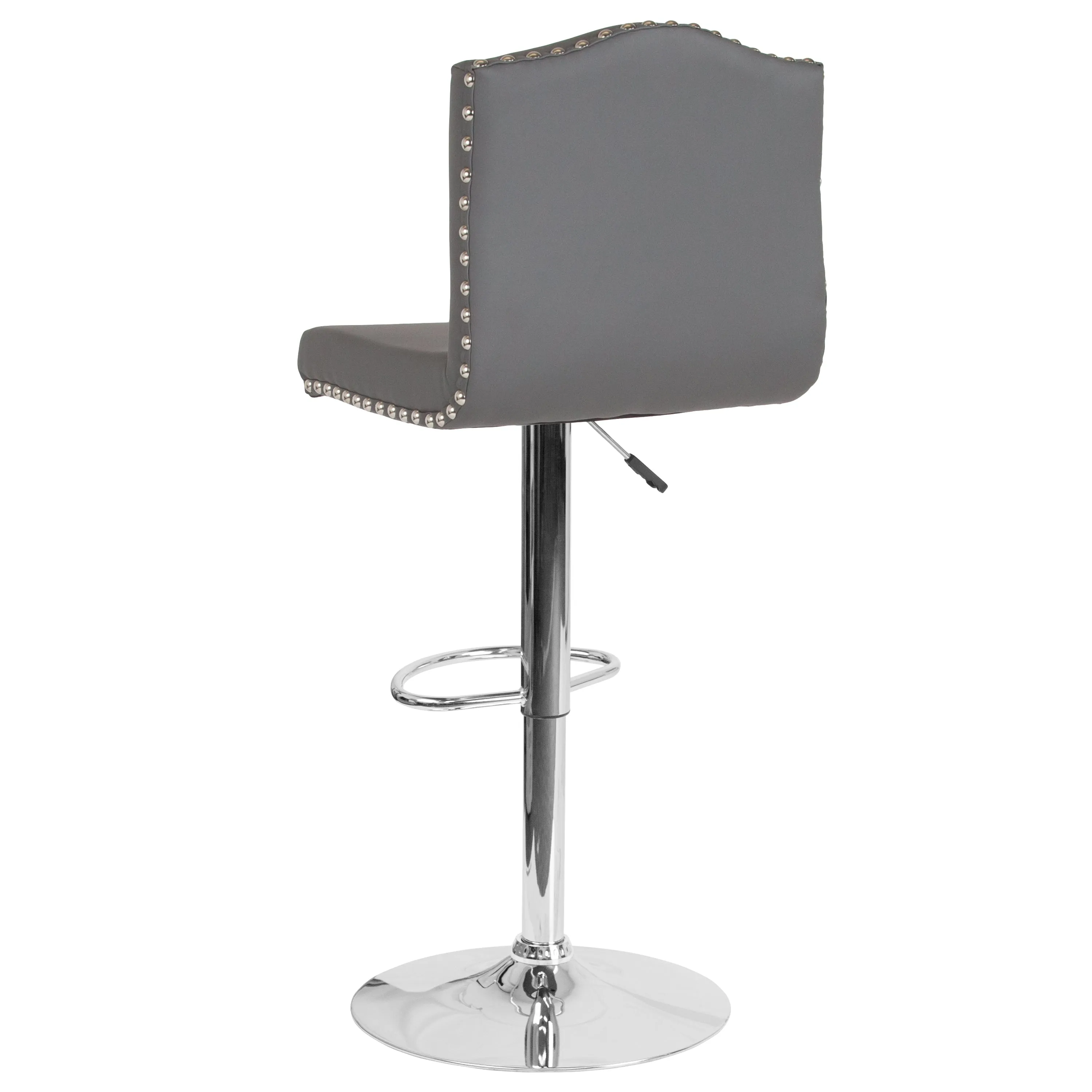 Gray Leather Barstool DS-8111-GRY-GG
