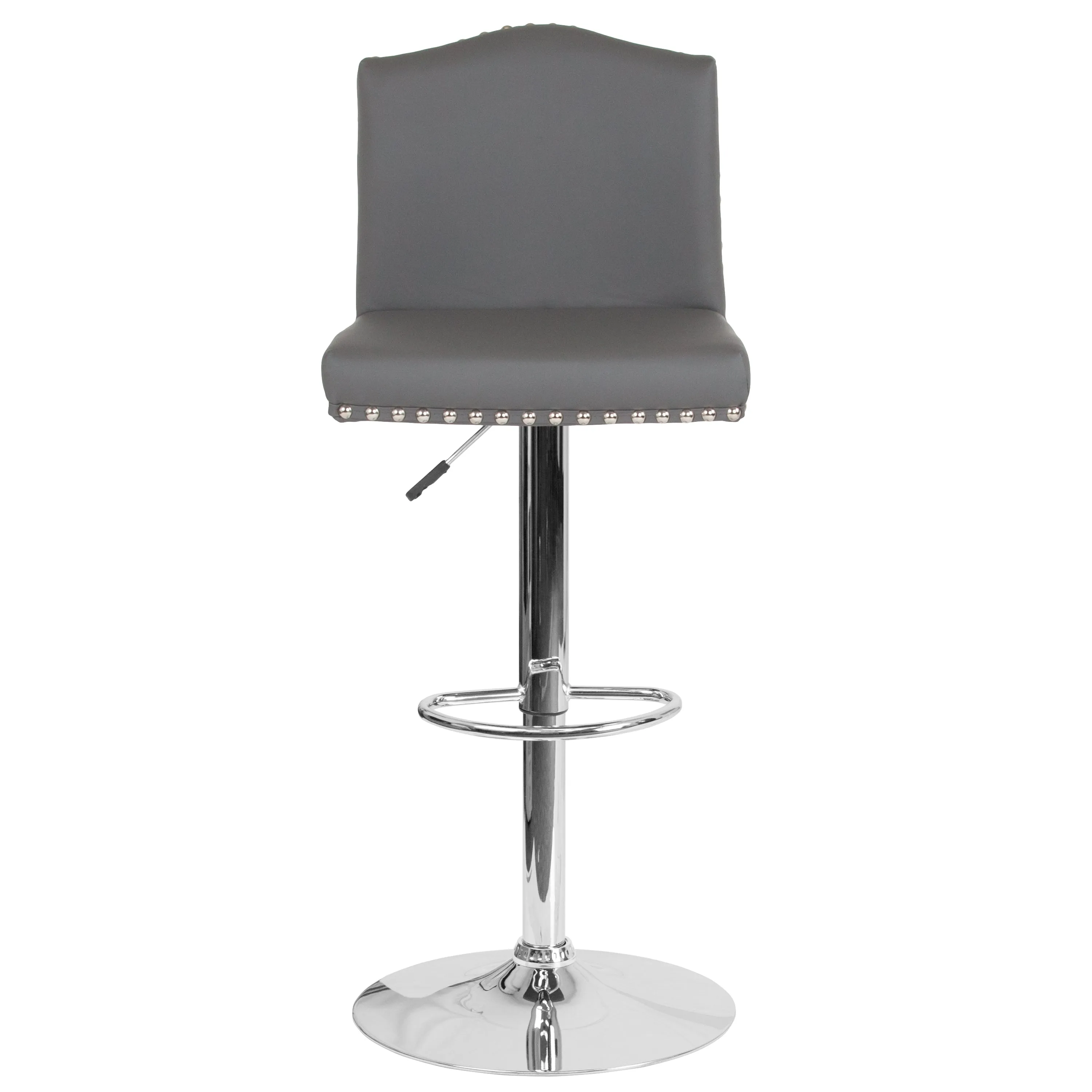 Gray Leather Barstool DS-8111-GRY-GG