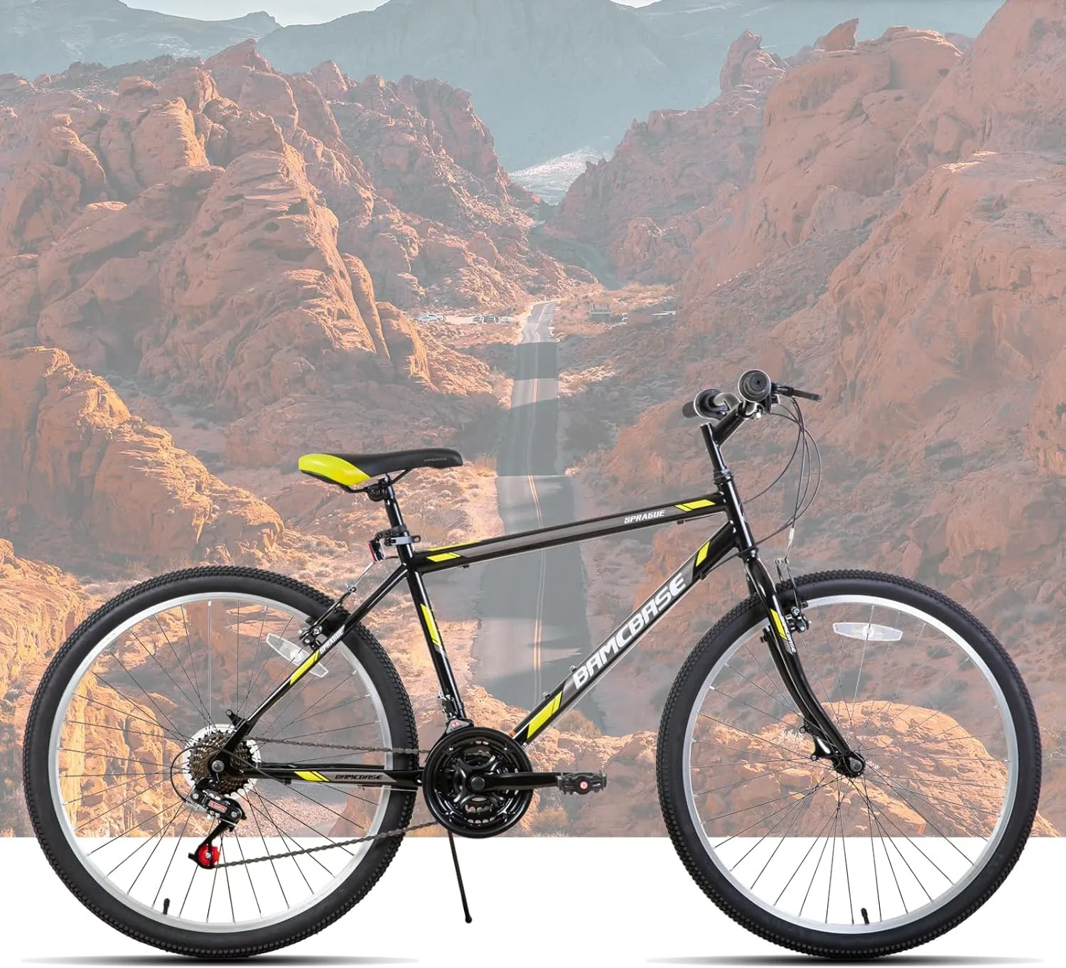 HH HILAND 24 26 inch Mountain Bike for Men Women, 21 Speeds High-Carbon Steel Frame, Sport Cycling MTB Bicycle for Adult