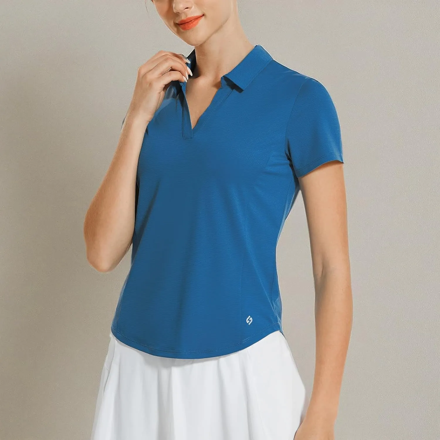HODOSPORTS Women's Golf Polo Shirts Short Sleeve Collared V Neck Tennis Shirt Quick Dry Fit UPF 50  Golf Apparel Clothes