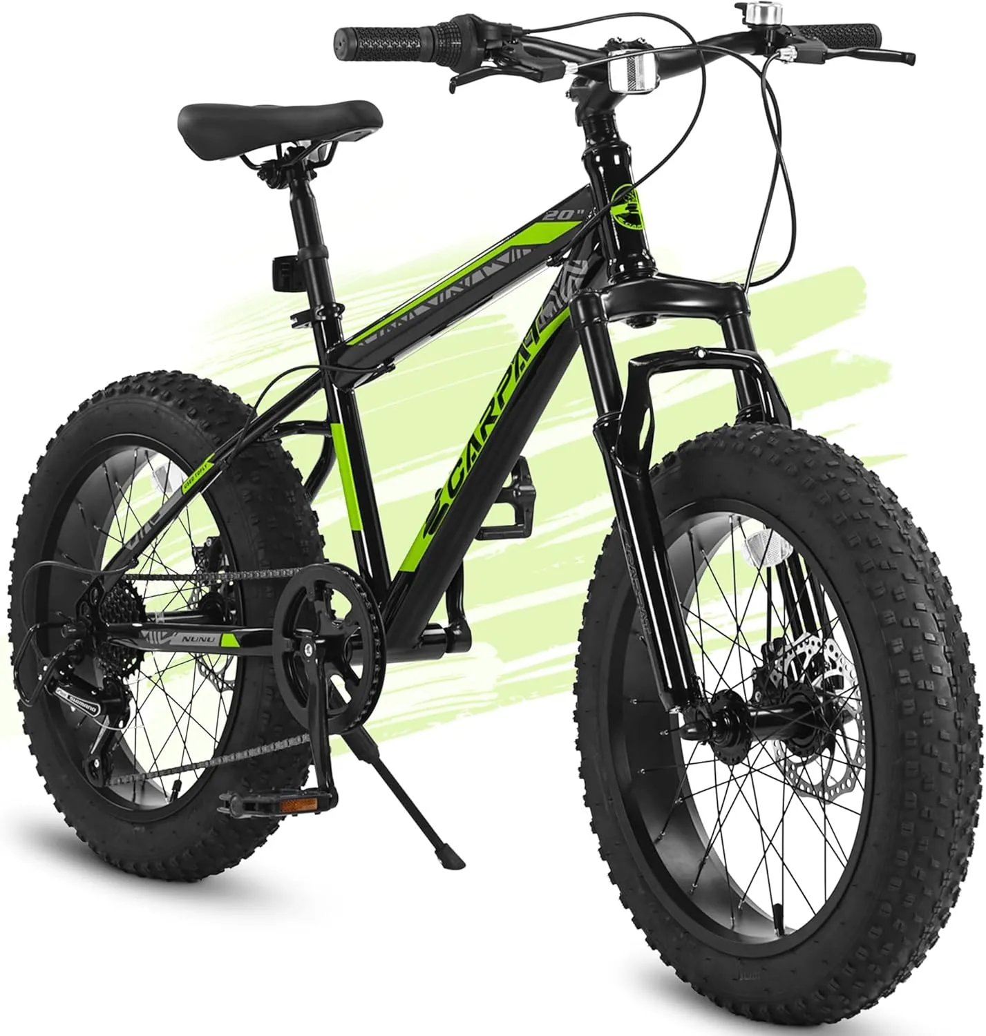 Kids' Bike 20 Inch Wheels Fat Tire Bike, 4" Wide Fat Tire Snow Mountain Bike Ages 8-12 Year Old, Steel Frame, 7 Speed Teenager Children Kids' Bicycles