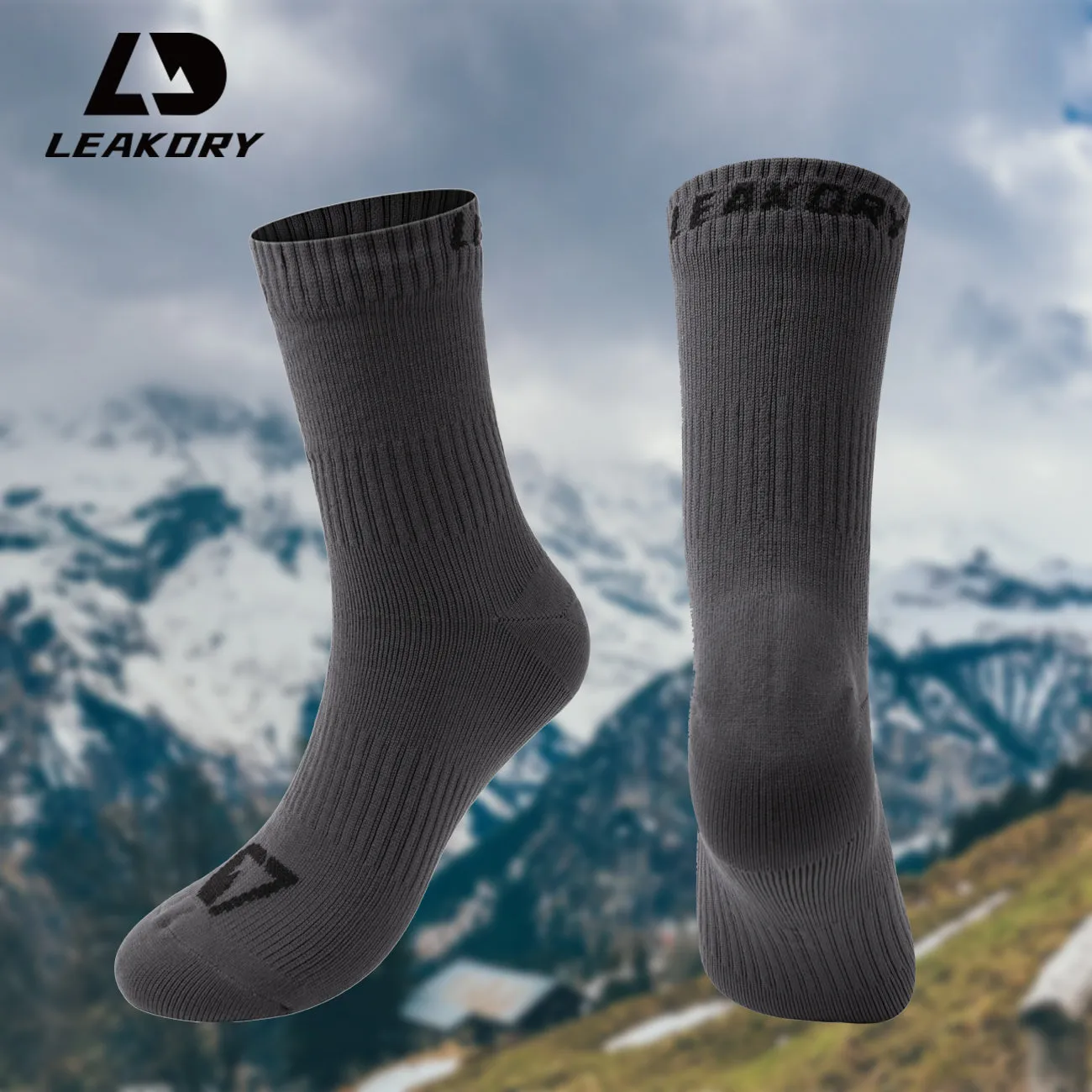 LEAKDRY Breathable Waterproof Crossing Dri-nit Socks Bamboo Grey