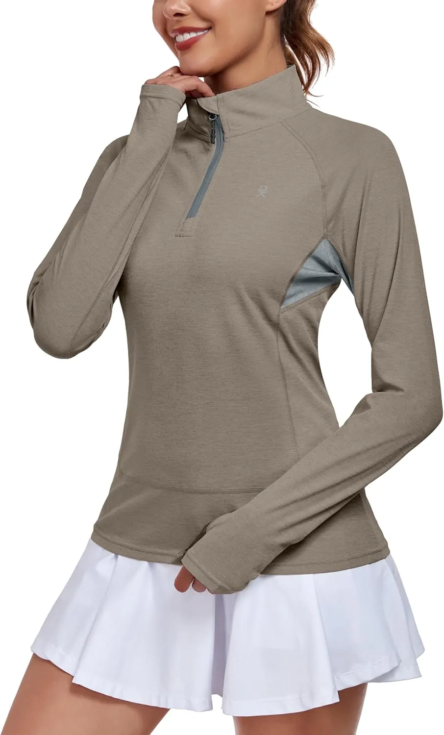 Little Donkey Andy Women's UPF50  Shirts 1/4 Zip Long Sleeve Pullover Quick Dry Lightweight Golf Hiking Tops Rash Guard