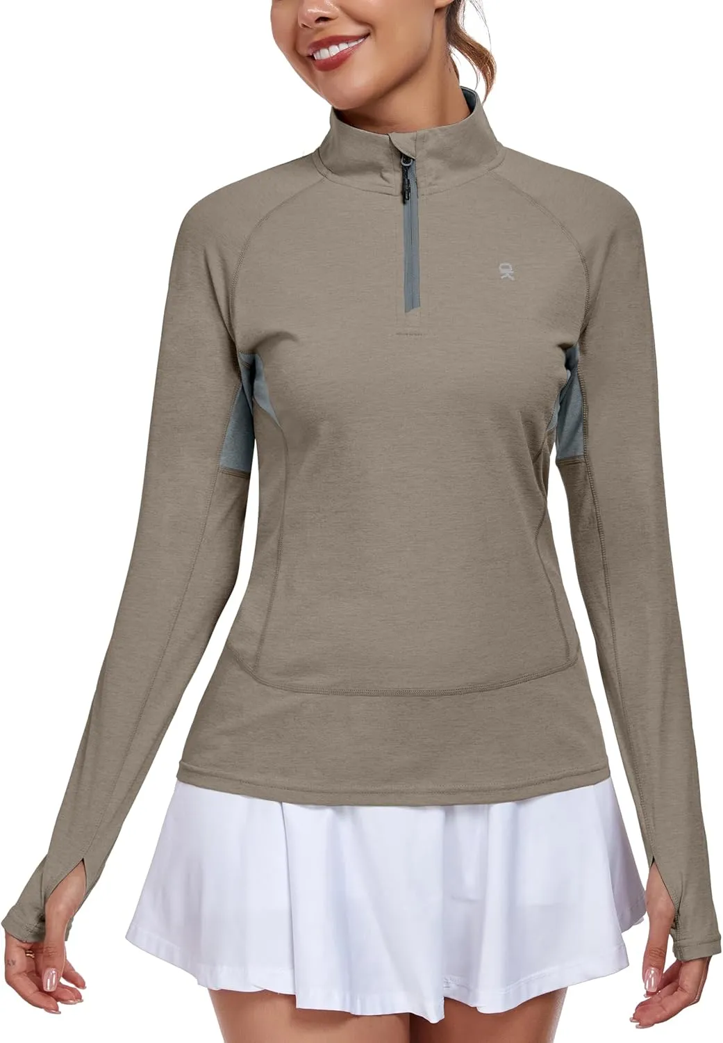 Little Donkey Andy Women's UPF50  Shirts 1/4 Zip Long Sleeve Pullover Quick Dry Lightweight Golf Hiking Tops Rash Guard