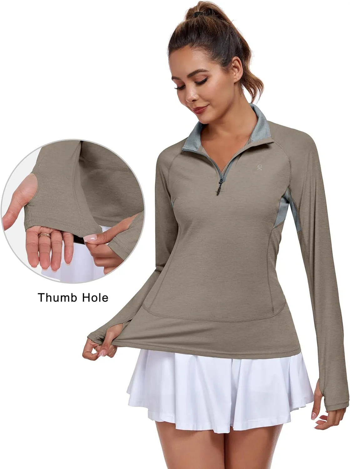 Little Donkey Andy Women's UPF50  Shirts 1/4 Zip Long Sleeve Pullover Quick Dry Lightweight Golf Hiking Tops Rash Guard