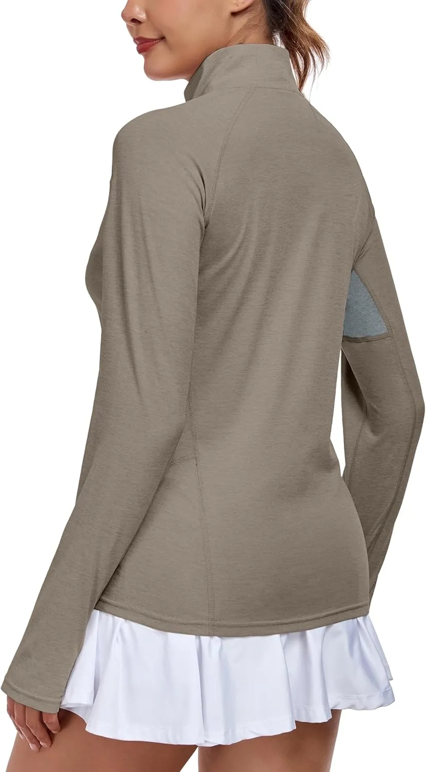 Little Donkey Andy Women's UPF50  Shirts 1/4 Zip Long Sleeve Pullover Quick Dry Lightweight Golf Hiking Tops Rash Guard