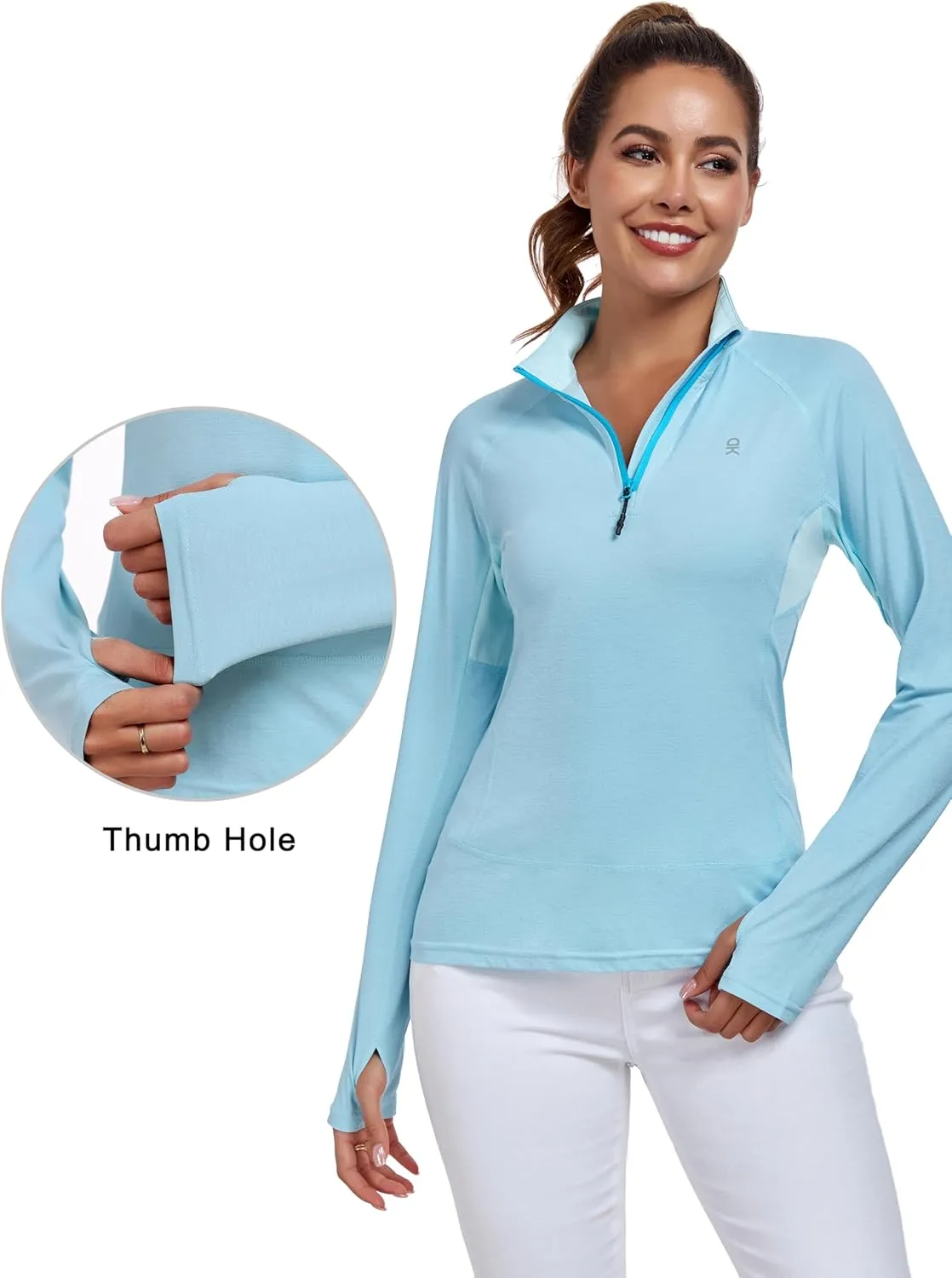 Little Donkey Andy Women's UPF50  Shirts 1/4 Zip Long Sleeve Pullover Quick Dry Lightweight Golf Hiking Tops Rash Guard