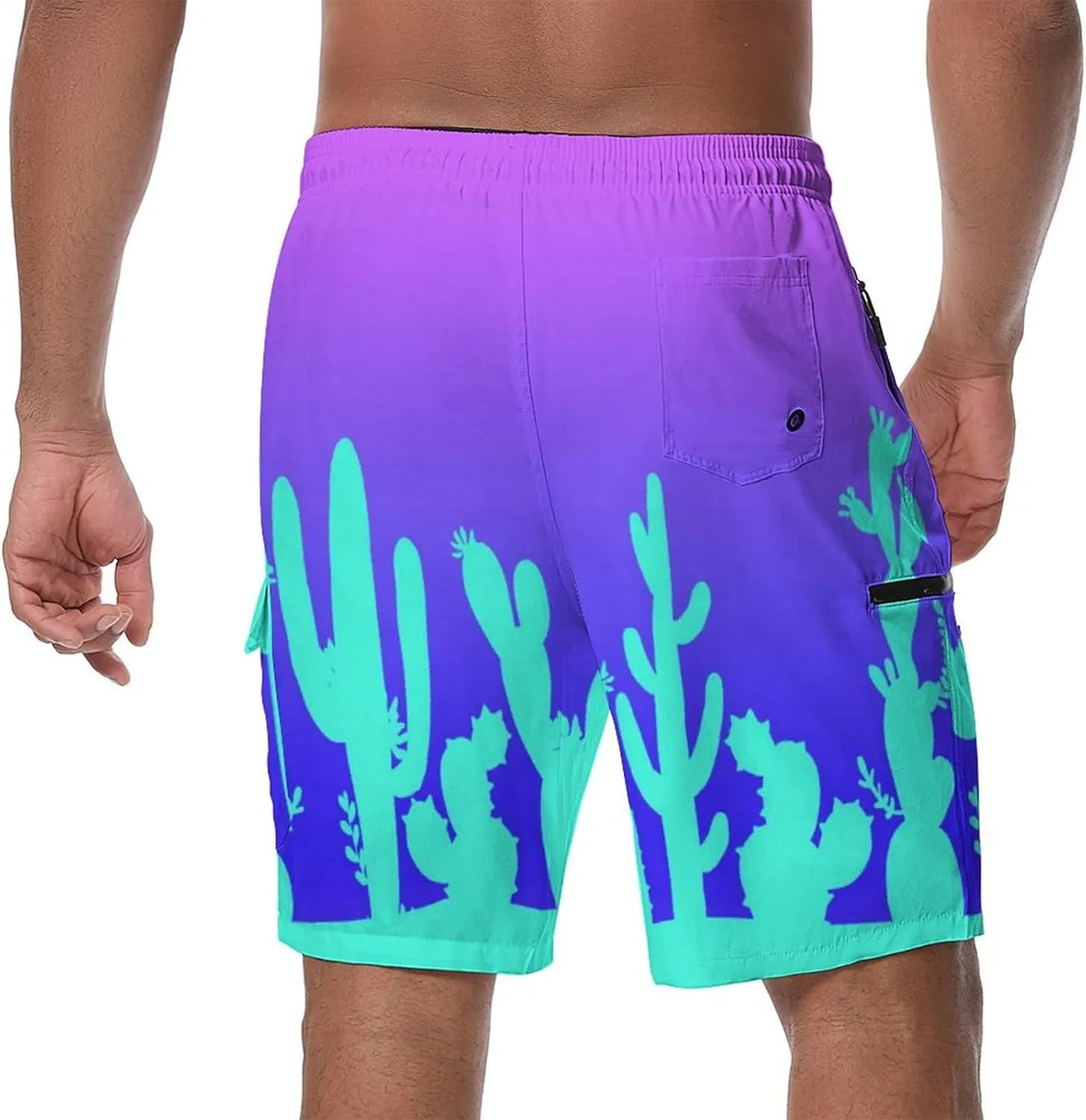 Mens Board Shorts with Compression Liner 9 Inseam Quick Dry Swimwear Bathing Suit Swim Trunks with 4 Pocket