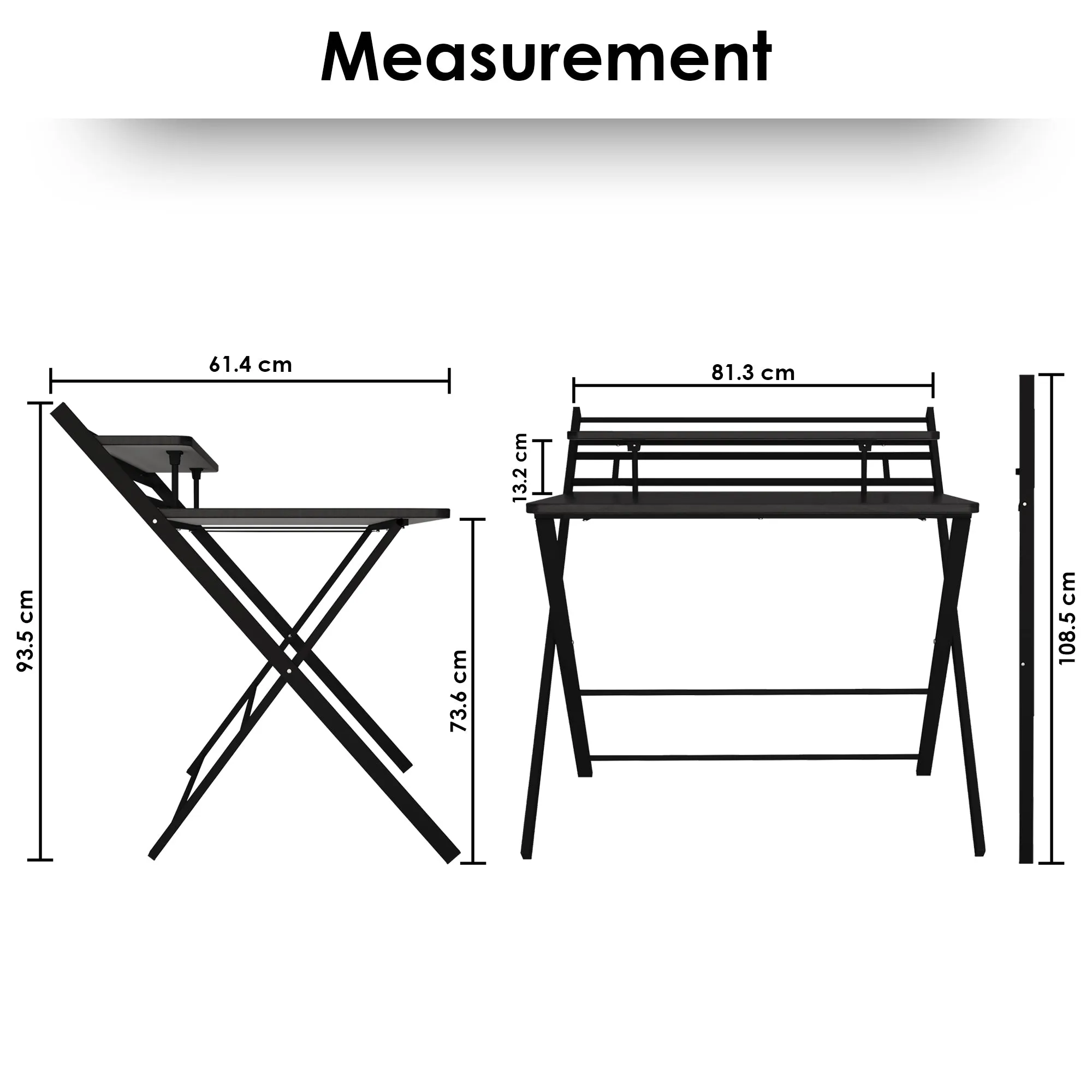 Multipurpose Black Foldable Table