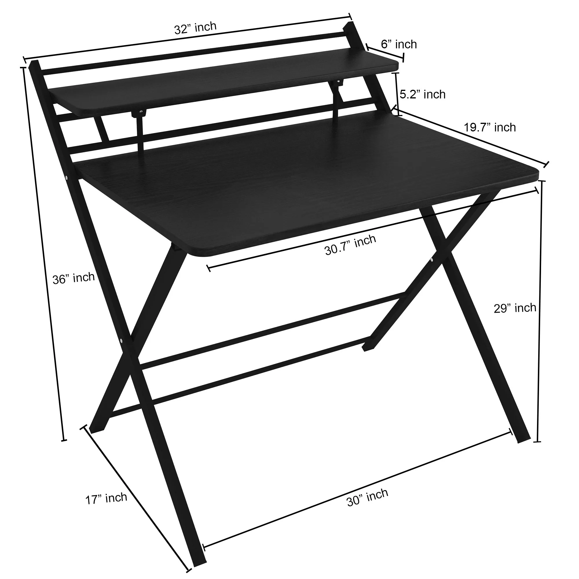 Multipurpose Black Foldable Table