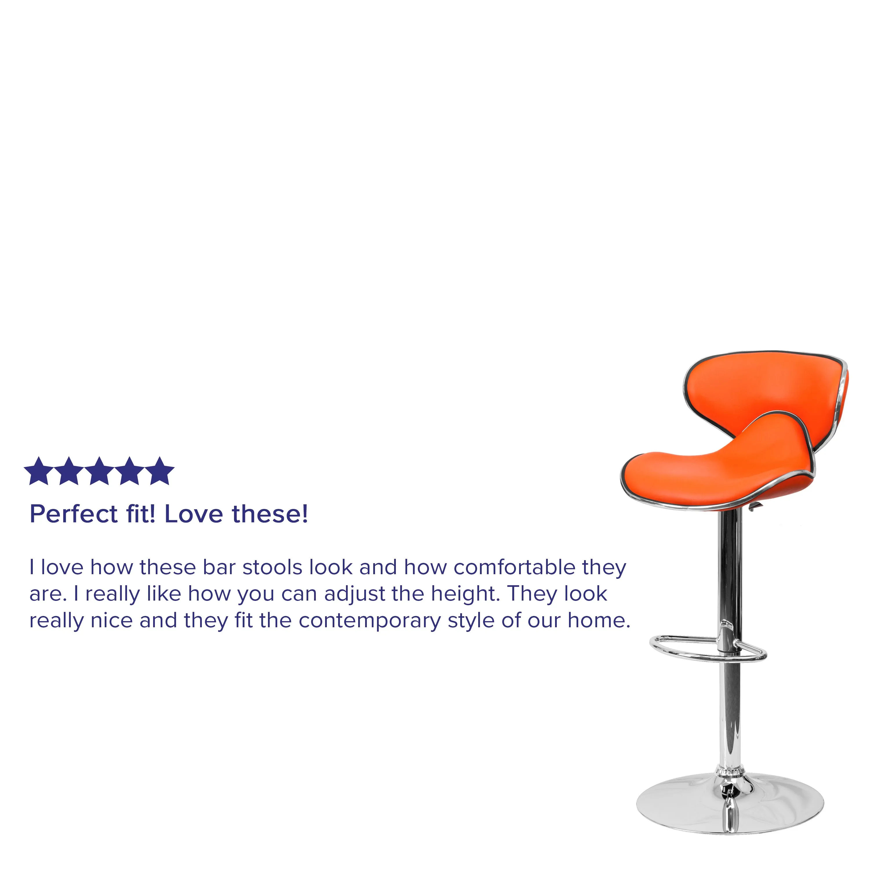 Orange Vinyl Barstool DS-815-ORG-GG
