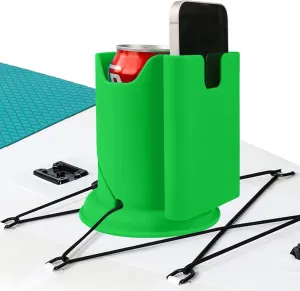 Paddleboard Cup Holder,Paddle Board Cup Holder, Kayak Cup Holder 2-in-1 Drink & Phone Holder, Paddleboard and Kayak Accessories for SUP, Kayaking, Fishing, Yoga, or Surfing Adventures (Green)