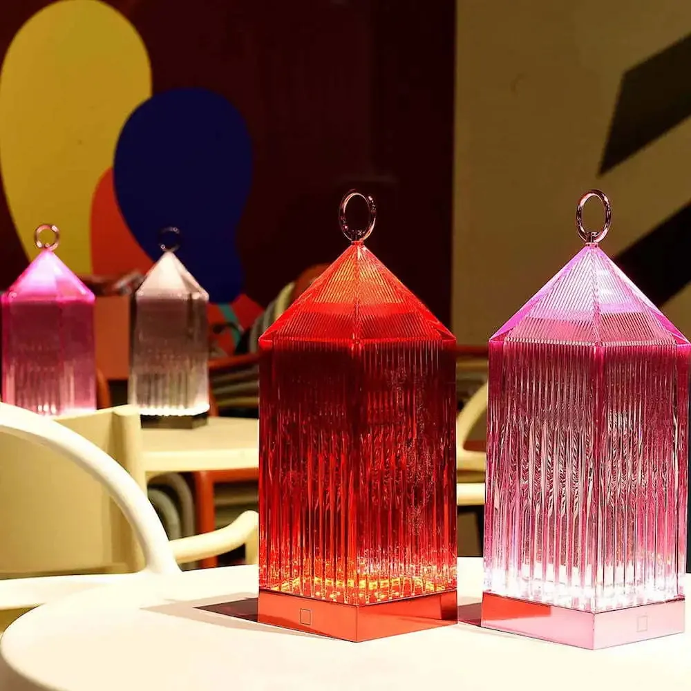 Rechargeable Crystal Night Light with LED Lighting - Portable Decorative Lantern for Bedroom, Living Room & Outdoor