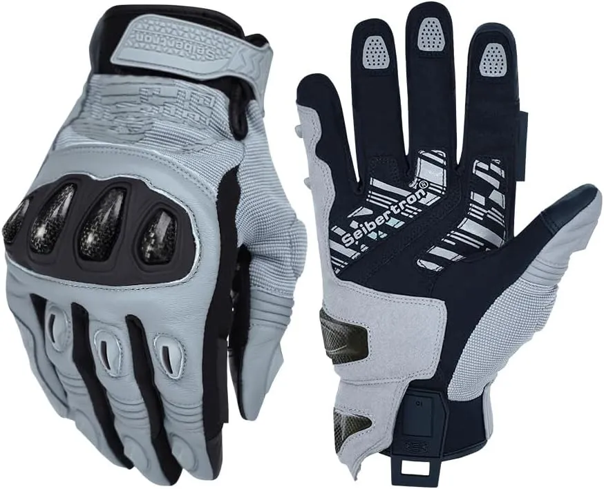Seibertron Youth SPS-4 Winter Cold Weather Motorcycle Gloves Rainproof Riding with Touchscreen Warm Gauntlet for Boys and Girls