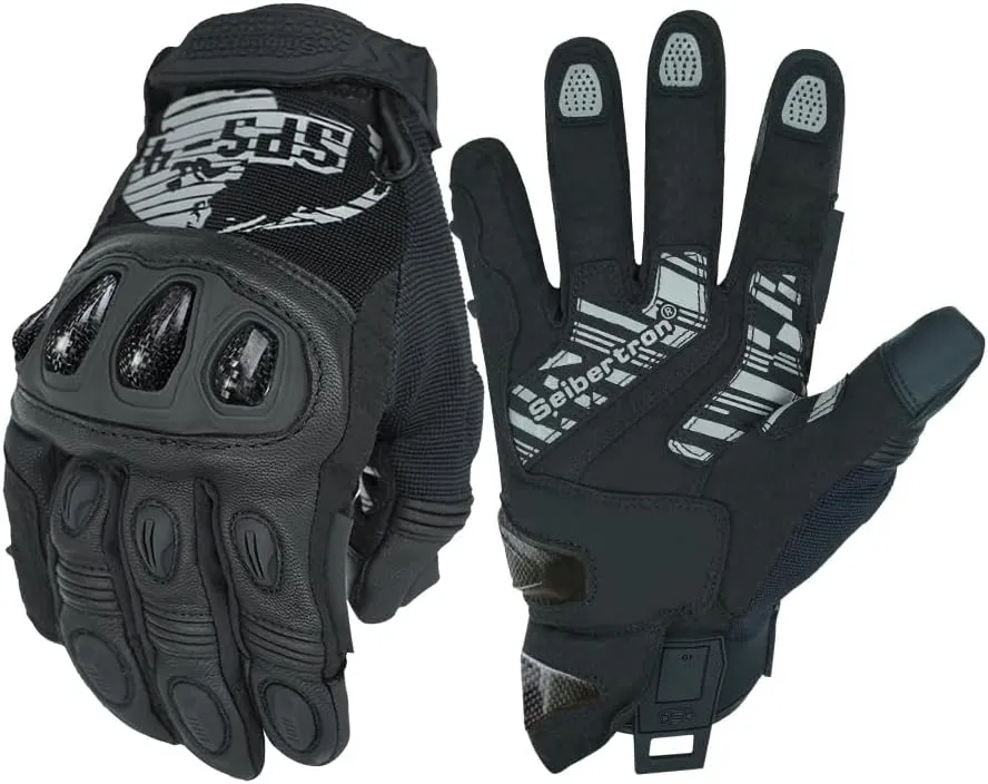 Seibertron Youth SPS-4 Winter Cold Weather Motorcycle Gloves Rainproof Riding with Touchscreen Warm Gauntlet for Boys and Girls