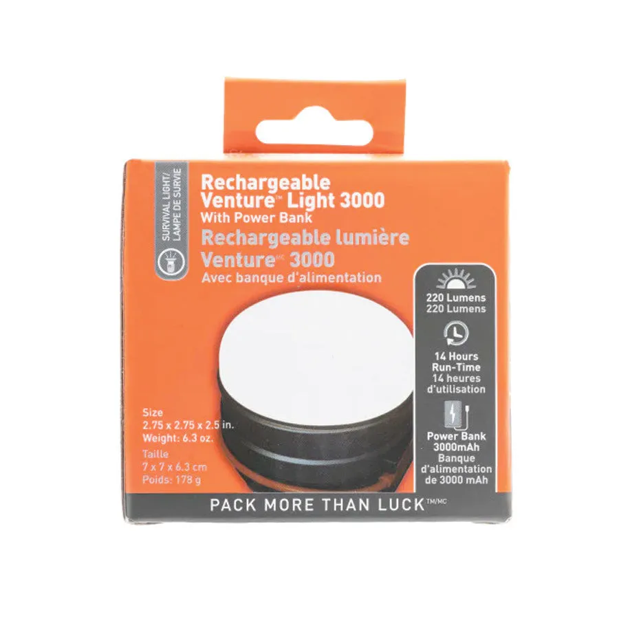 Survive Outdoors Longer  SOL Venture 3000 Rechargeable LED Camping Light with Power Bank