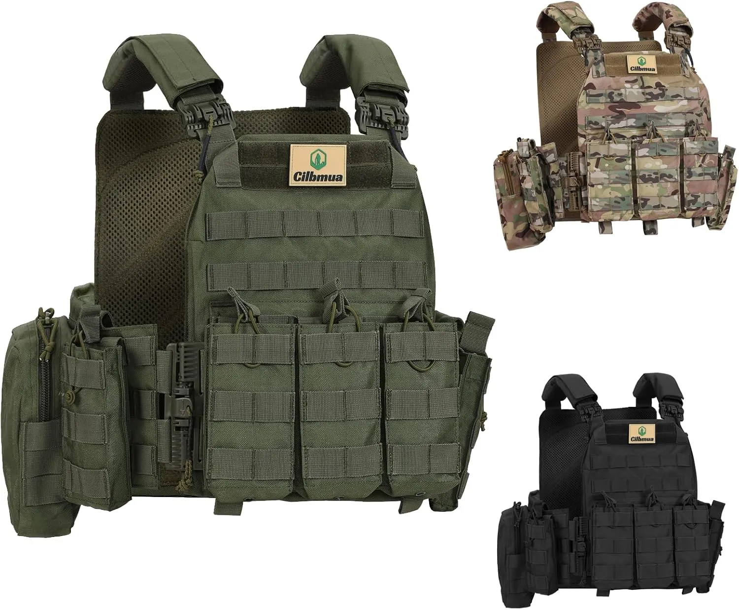 Tactical Vest Quick Release for Men Outdoor Molle Airsoft Vests Adjustable Breathable Weighted Gear for CS/Training