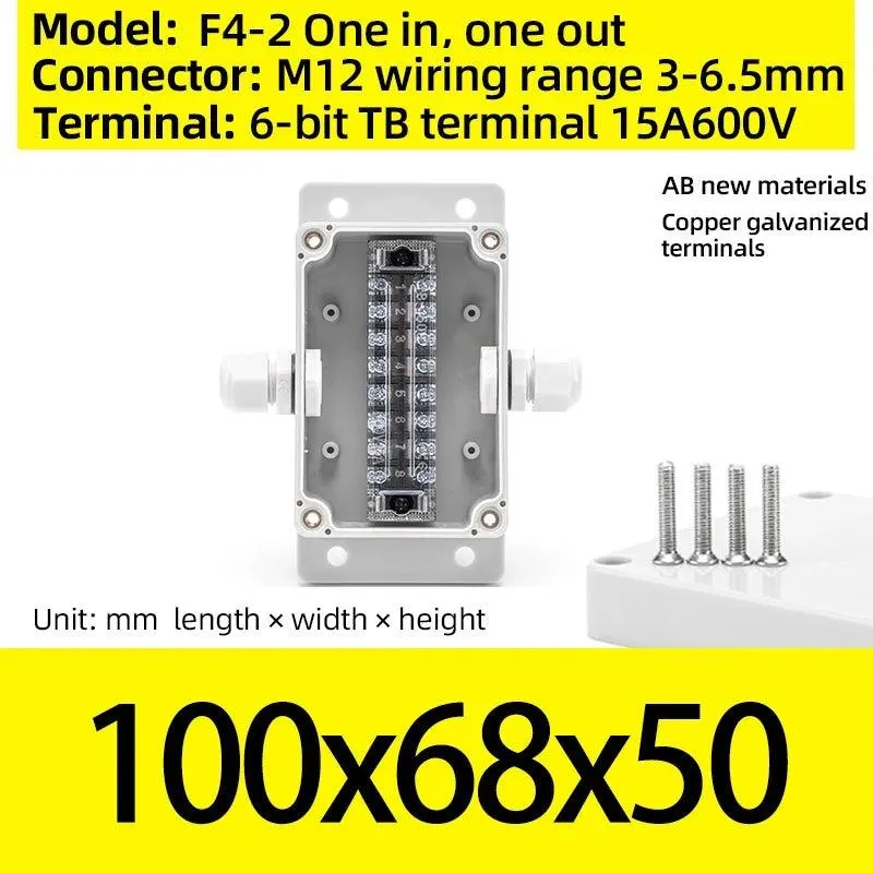Terminal box plastic household monitoring power supply terminal outdoor waterproof threading cable distribution line sealed box