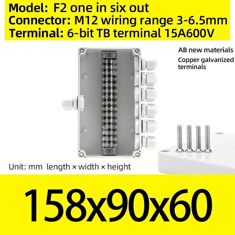 Terminal box plastic household monitoring power supply terminal outdoor waterproof threading cable distribution line sealed box