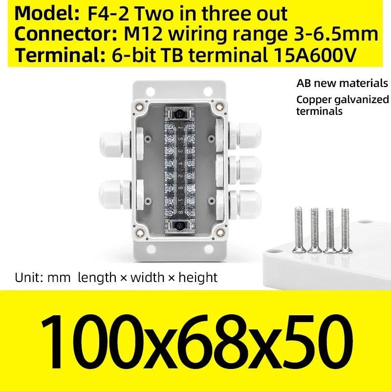 Terminal box plastic household monitoring power supply terminal outdoor waterproof threading cable distribution line sealed box
