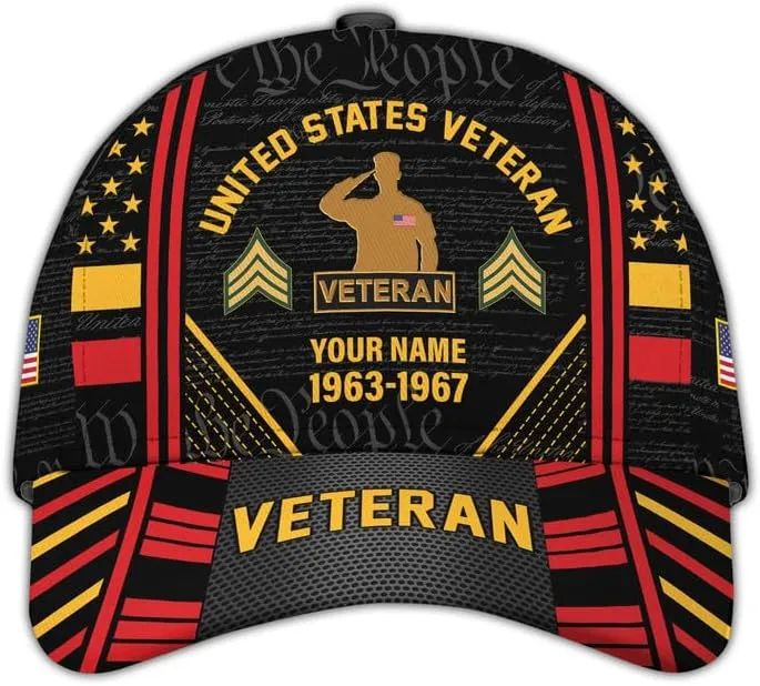Veteran Hats for Men  Military Veteran Caps, Patriotic Ball Cap, Gift for Veterans Day, Adjustable Design, Tactical Ball Cap