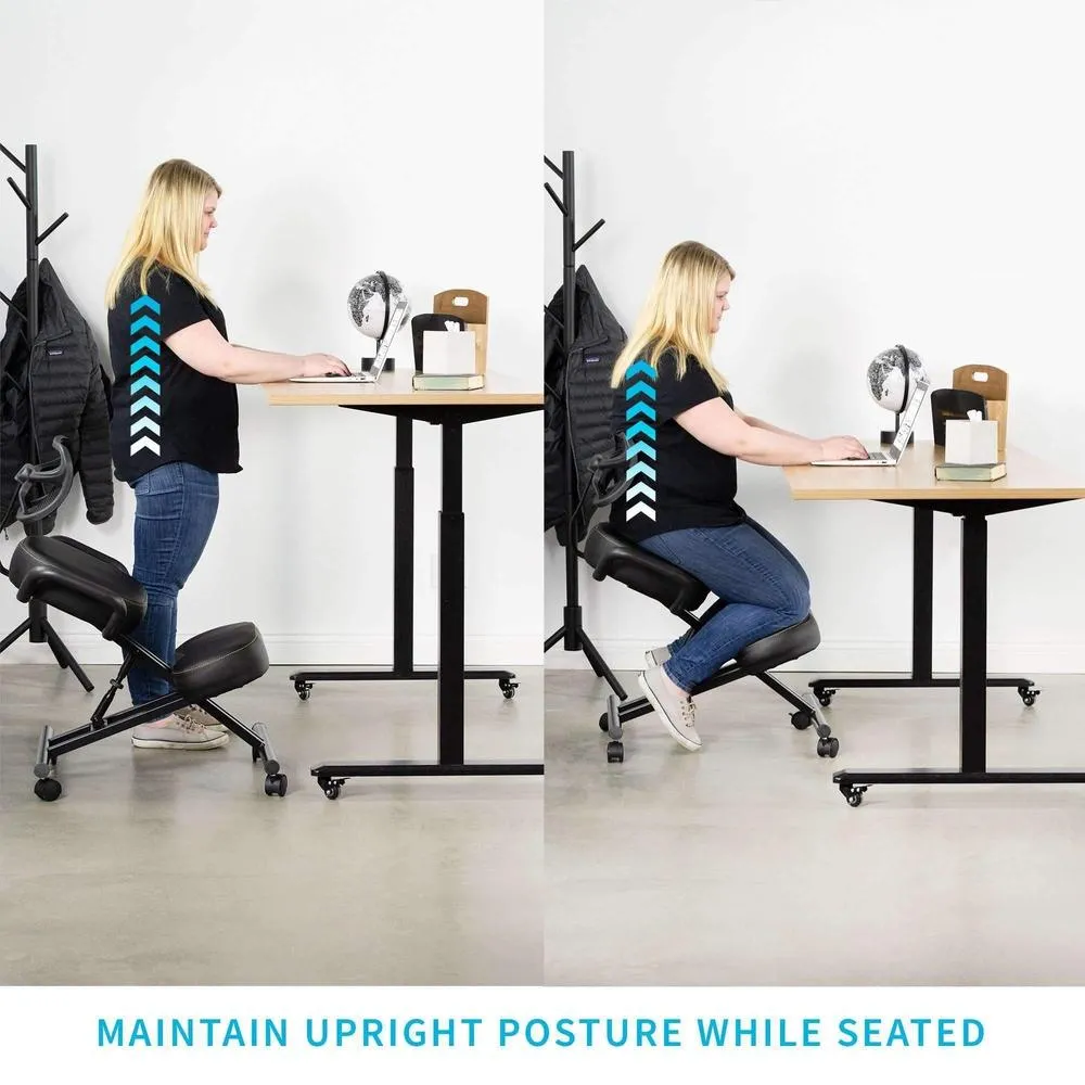 VIVO Dragonn Adjustable Ergonomic Kneeling Chair with Back Support, DN-CH-K02B/K02G/K02W