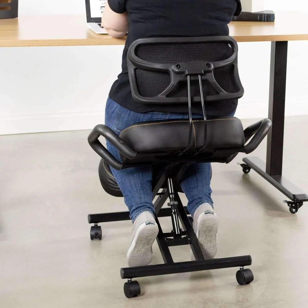 VIVO Dragonn Adjustable Ergonomic Kneeling Chair with Back Support, DN-CH-K02B/K02G/K02W