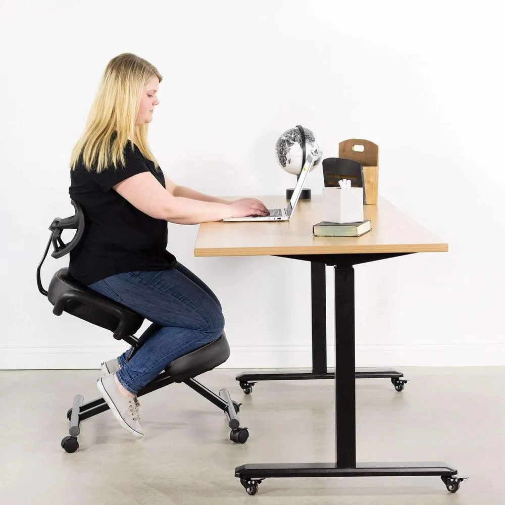 VIVO Dragonn Adjustable Ergonomic Kneeling Chair with Back Support, DN-CH-K02B/K02G/K02W