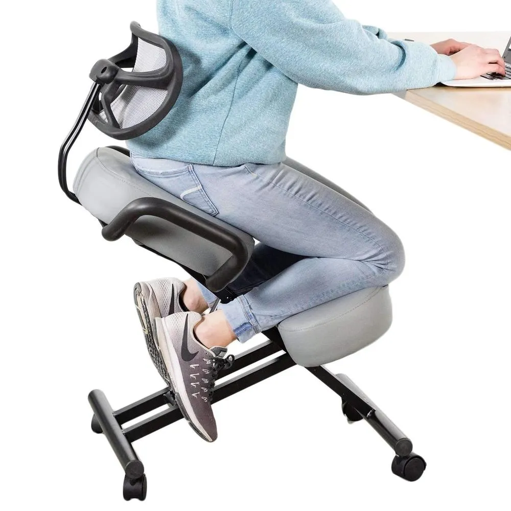 VIVO Dragonn Adjustable Ergonomic Kneeling Chair with Back Support, DN-CH-K02B/K02G/K02W