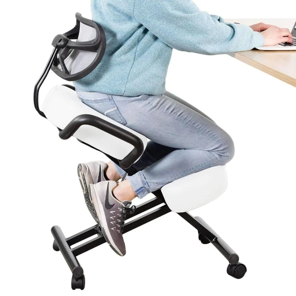 VIVO Dragonn Adjustable Ergonomic Kneeling Chair with Back Support, DN-CH-K02B/K02G/K02W